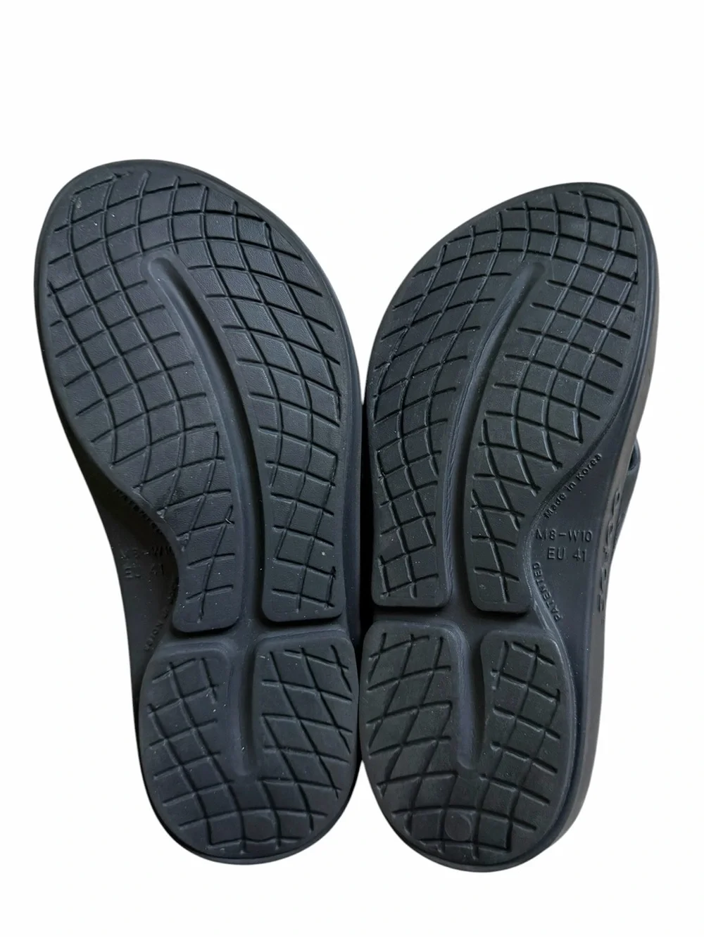 OOFOS OORiginal Recovery Sandals M8 W10 Black Flipflop Lightweight Cushion